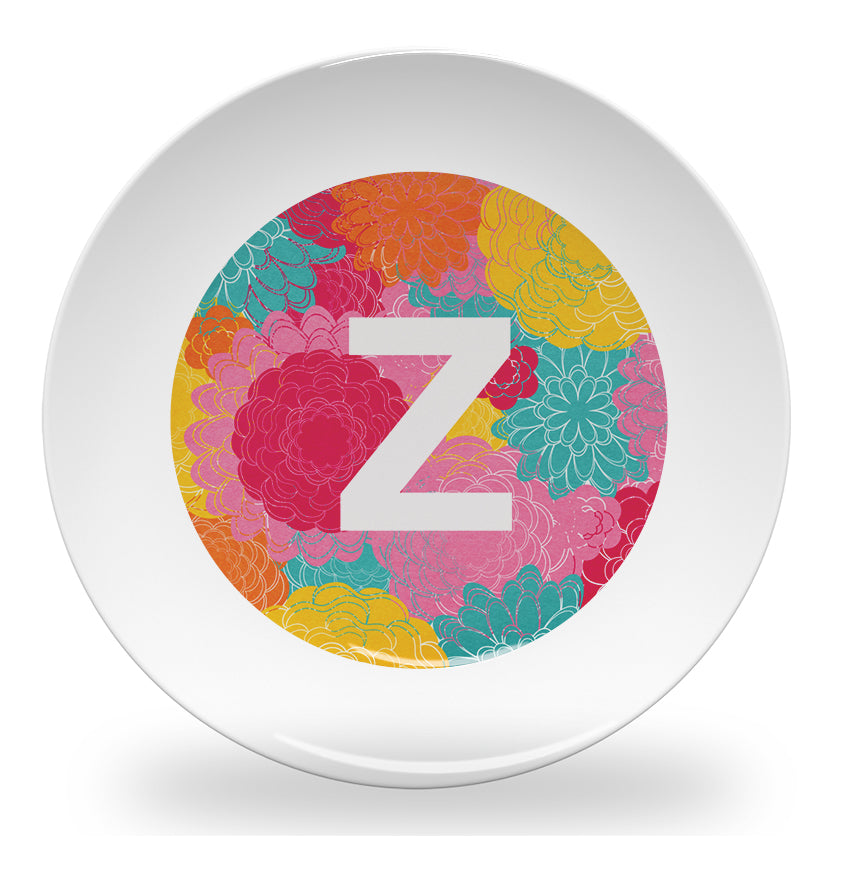 plate - my design - flower alphabet