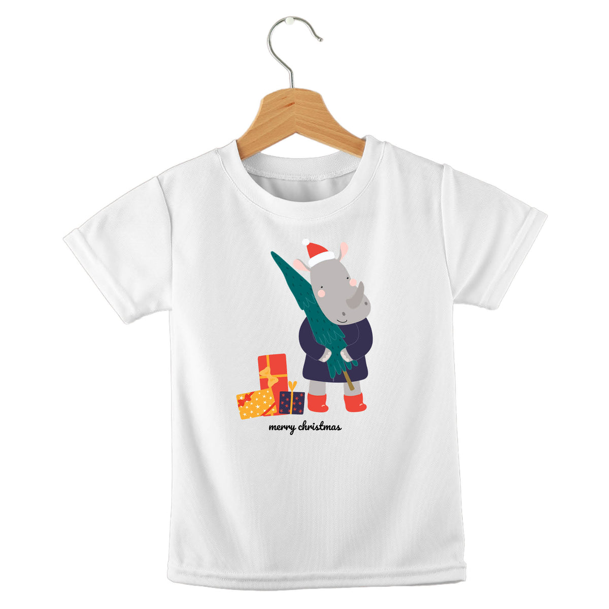 Personalized kids birthday t-shirt – merry Christmas animals design | myartworkplate.com – back view