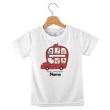 short sleeve t-shirt santa bus
