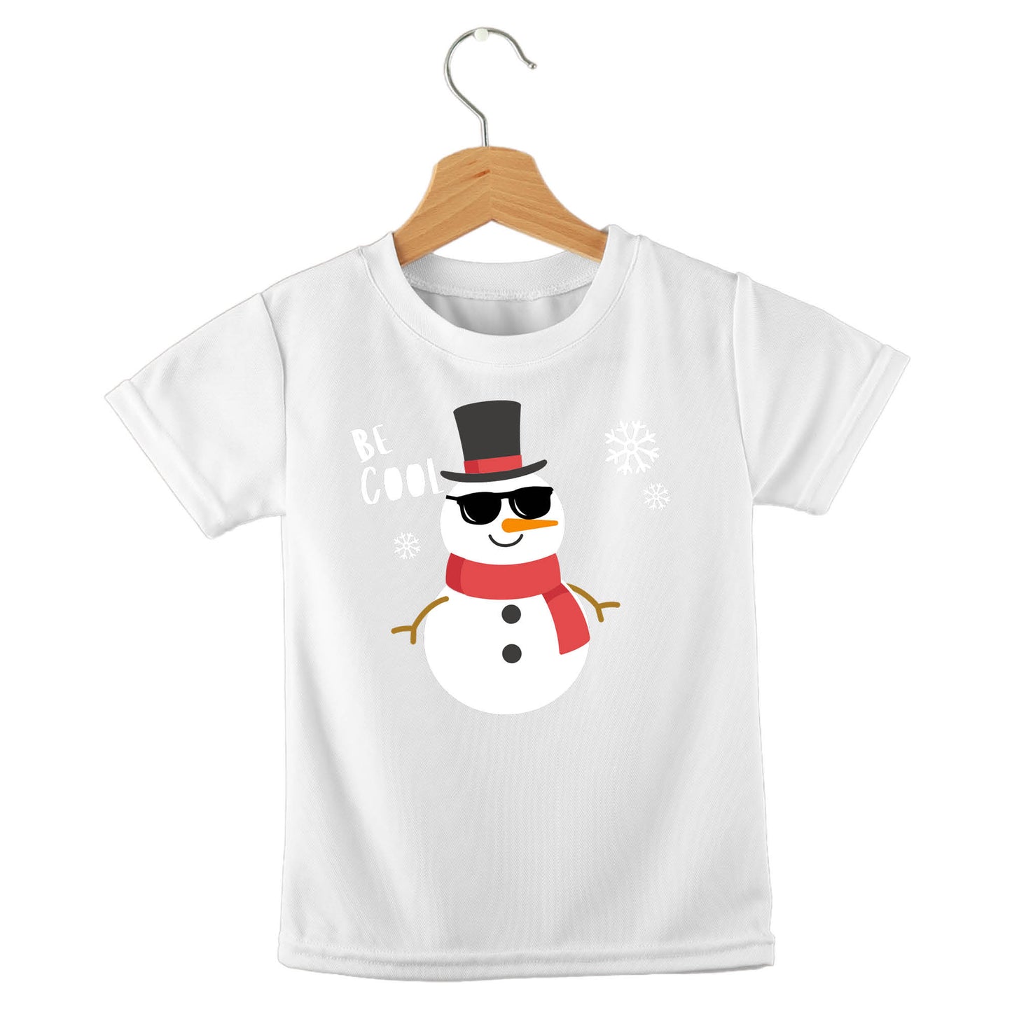 Personalized kids birthday t-shirt – snowman Christmas design | myartworkplate.com – front view