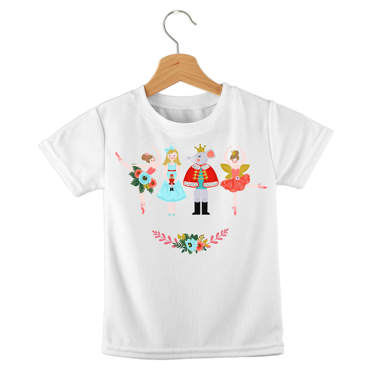 Personalized kids birthday t-shirt – Christmas nutcracker design | myartworkplate.com – front view