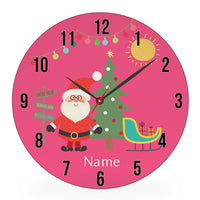 clock - my design - santas sleigh - pink