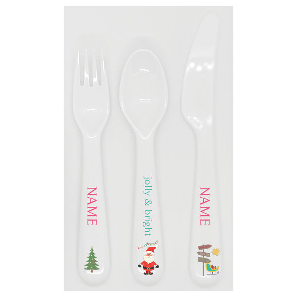 utensils - my design - santas sleigh - pink