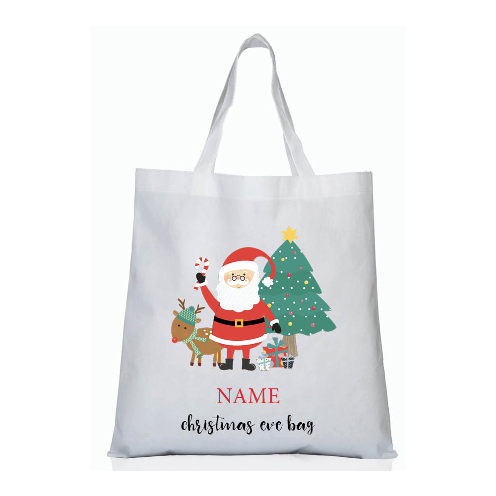 Personalized kids tote bag – family Christmas festive design | myartworkplate.com
