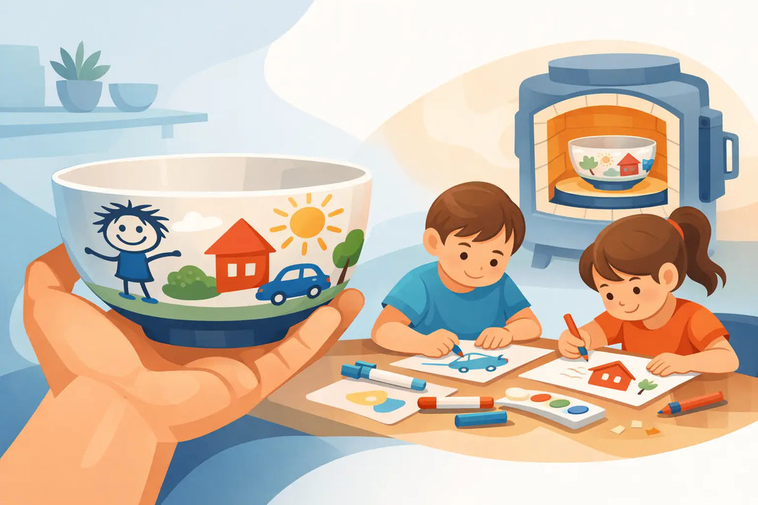 Custom Bowl With Kids Art That Lasts