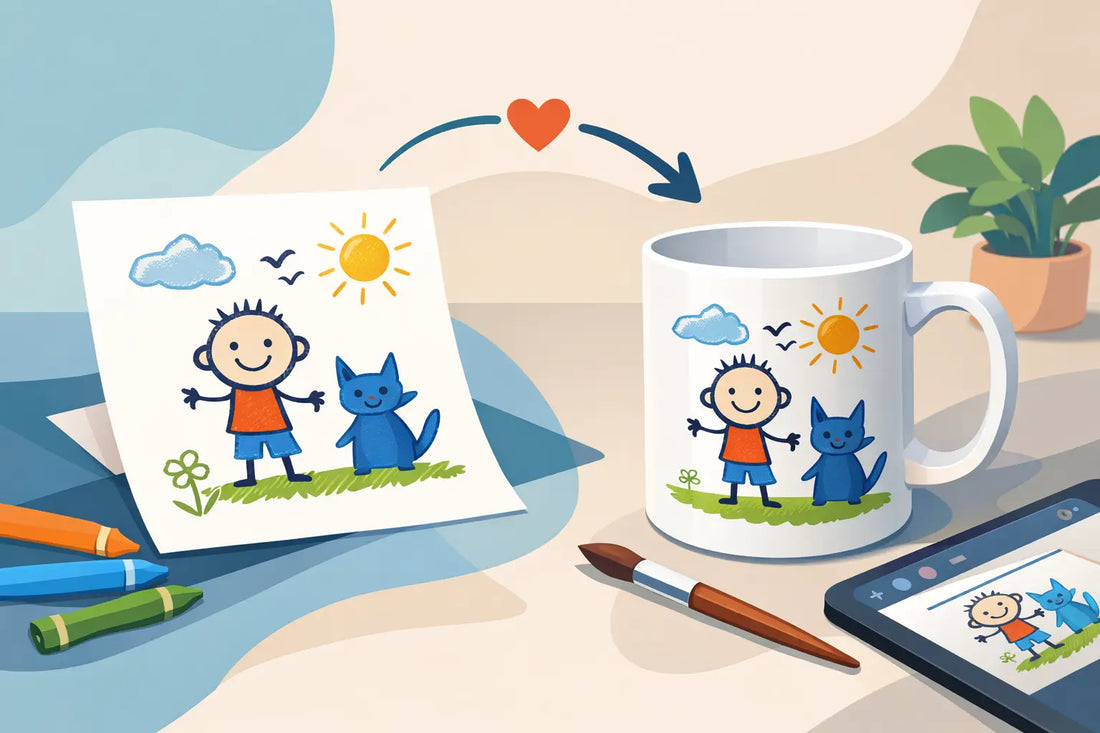 How to Turn Child Drawing Into Mug