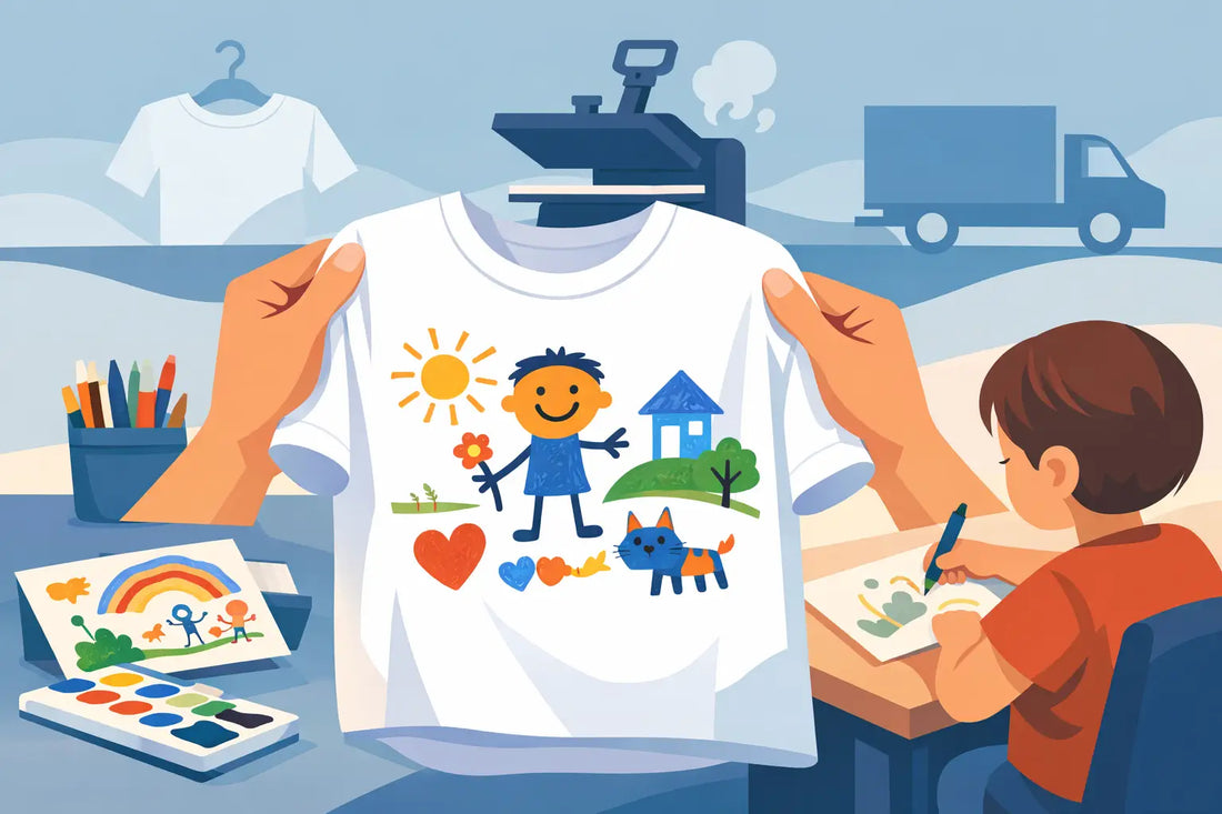 Custom T Shirt With Kids Artwork That Lasts