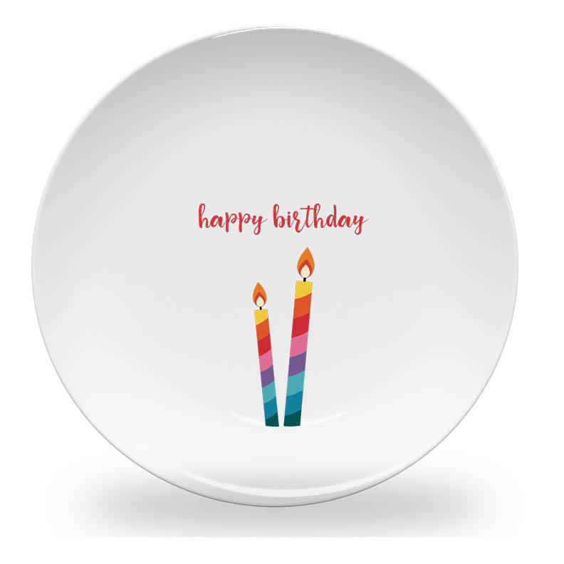 Personalized kids plate – birthday candles personalised design | myartworkplate.com – colour options