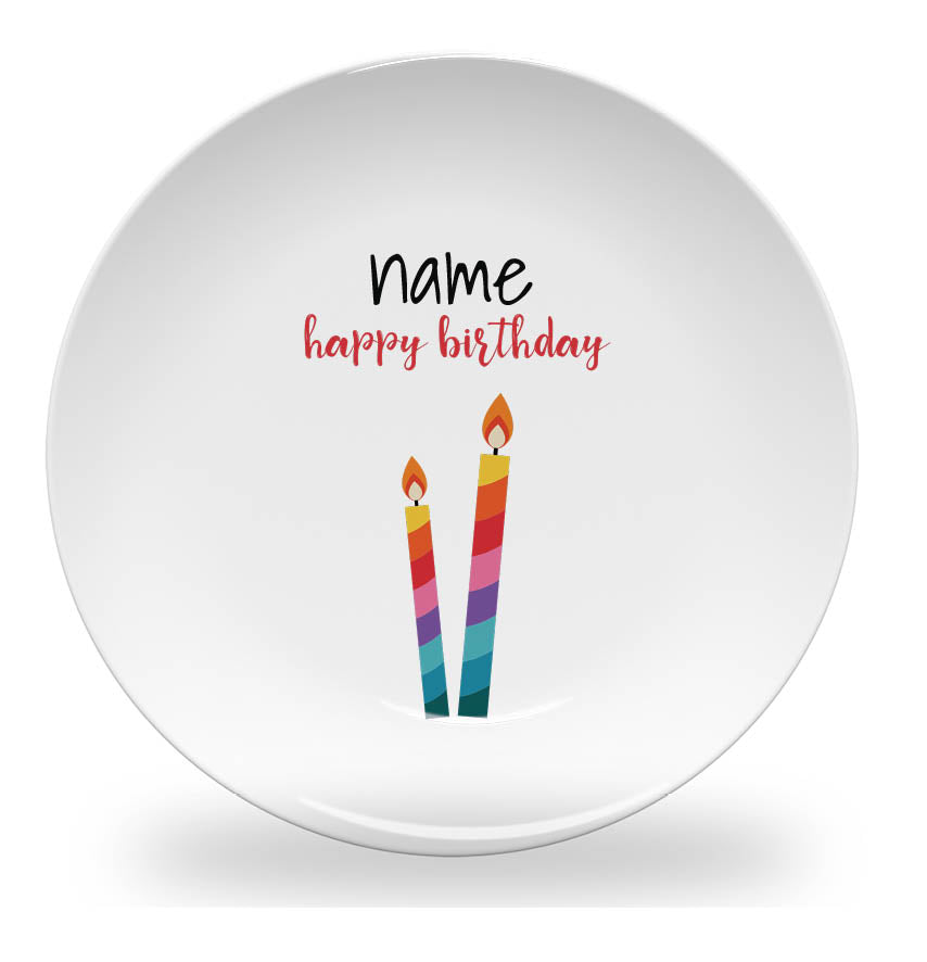 Personalized kids plate – birthday candles personalised design | myartworkplate.com