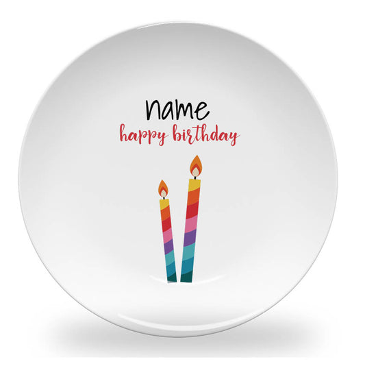 Personalized kids plate – birthday candles personalised design | myartworkplate.com