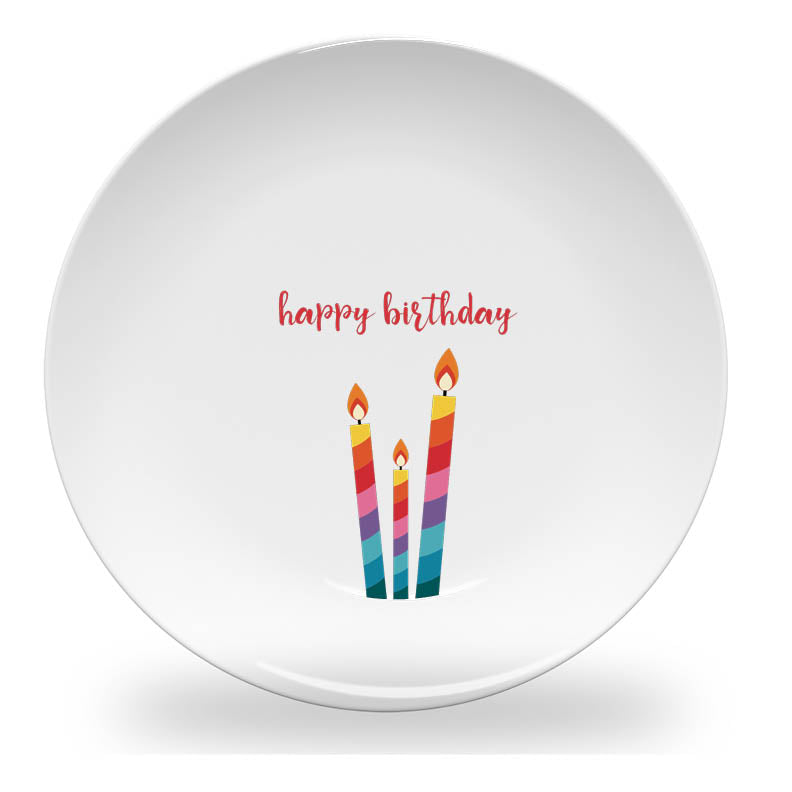 Personalized kids plate – birthday candles personalised design | myartworkplate.com – back view