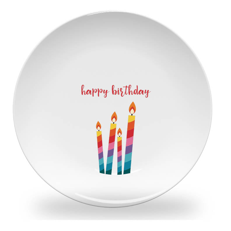 Personalized kids plate – birthday candles personalised design | myartworkplate.com – full set