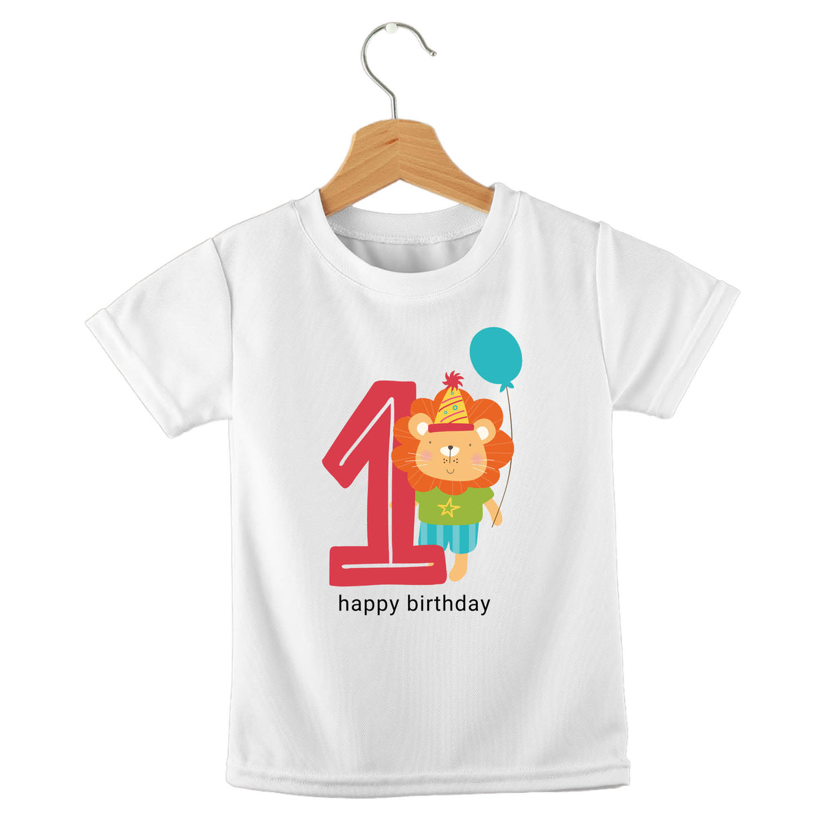 Personalized kids birthday t-shirt – jungle birthday animals design | myartworkplate.com – front view
