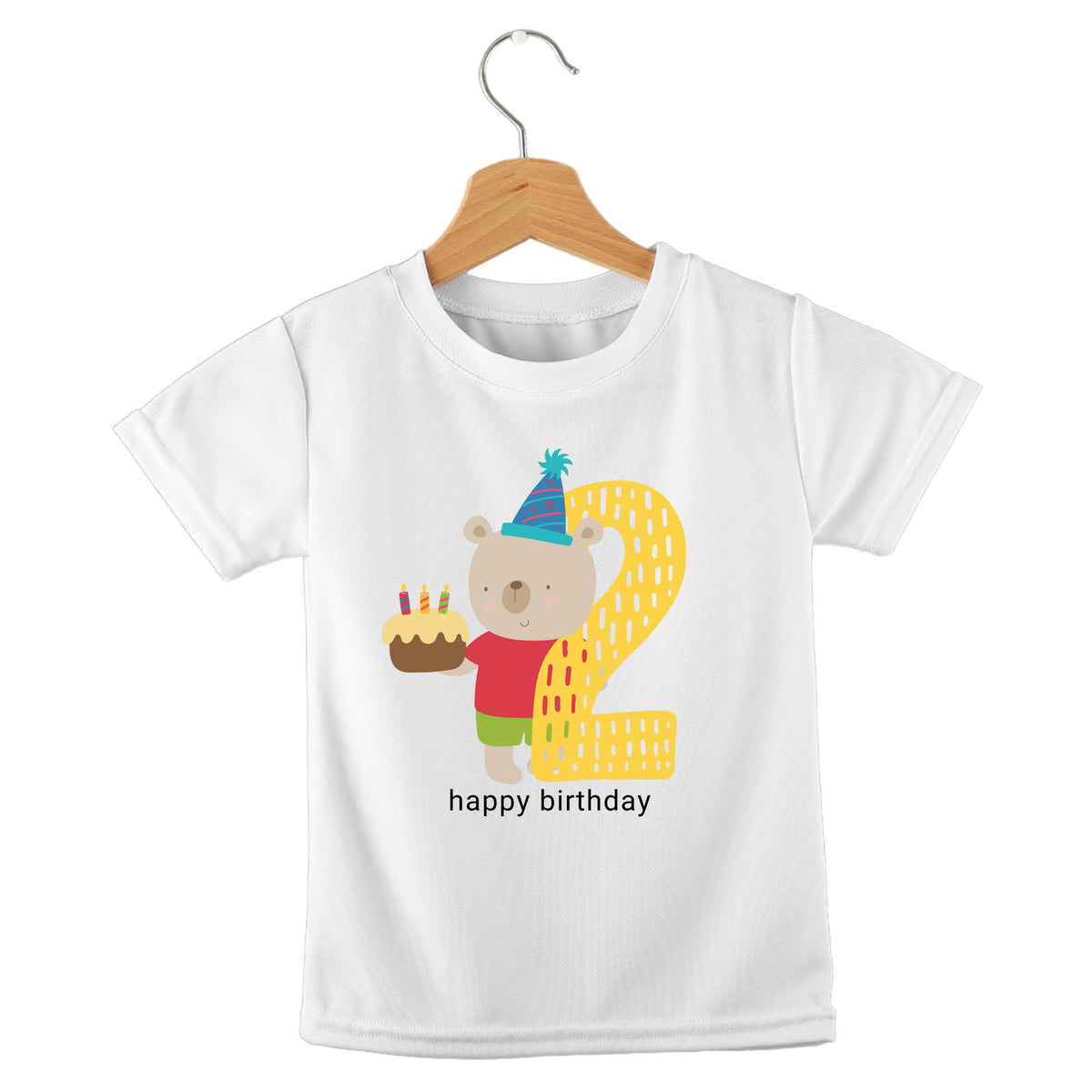 Personalized kids birthday t-shirt – jungle birthday animals design | myartworkplate.com – detail close-up