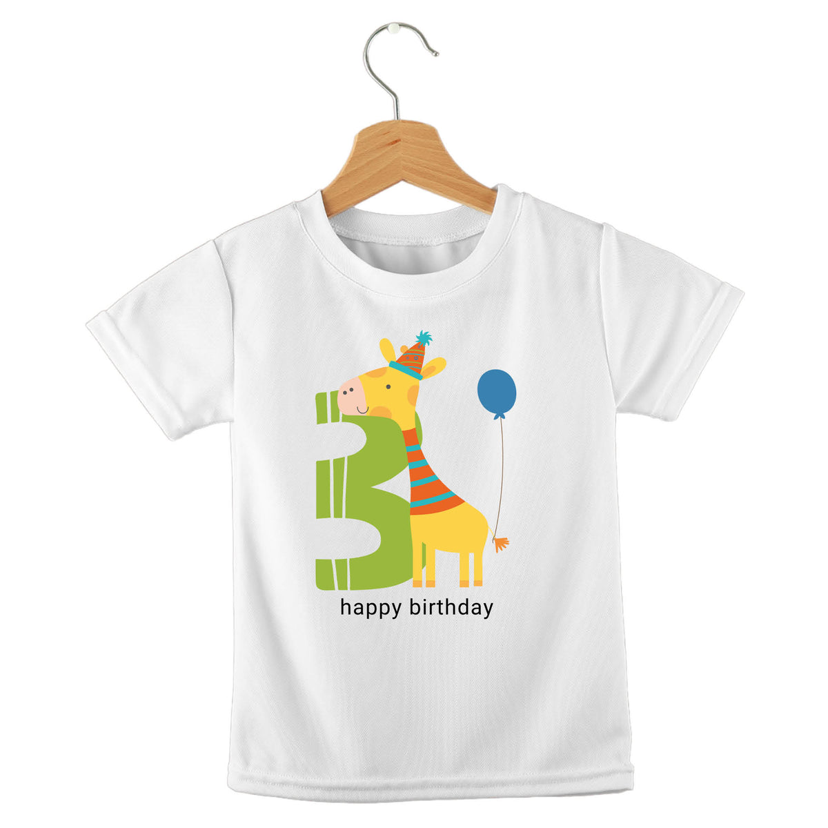 Personalized kids birthday t-shirt – jungle birthday animals design | myartworkplate.com – side angle