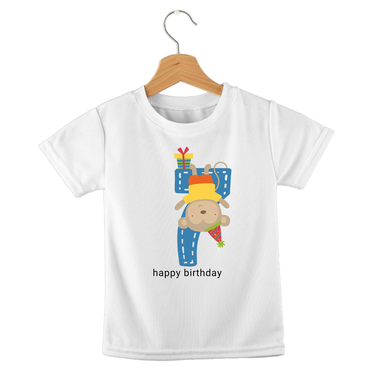 Personalized kids birthday t-shirt – jungle birthday animals design | myartworkplate.com – back view