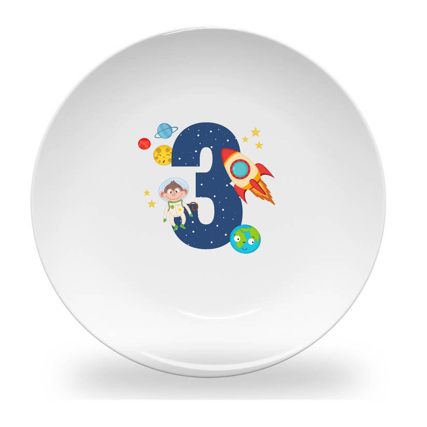 Personalized kids plate – personalised birthday numbers design | myartworkplate.com – colour options