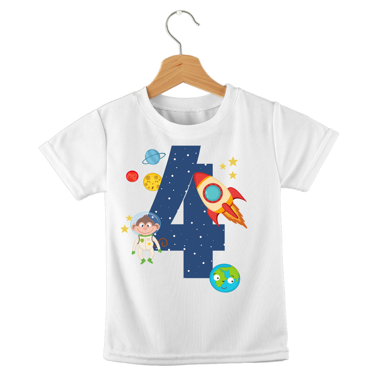 Personalized kids birthday t-shirt – space birthday personalised design | myartworkplate.com – lifestyle shot