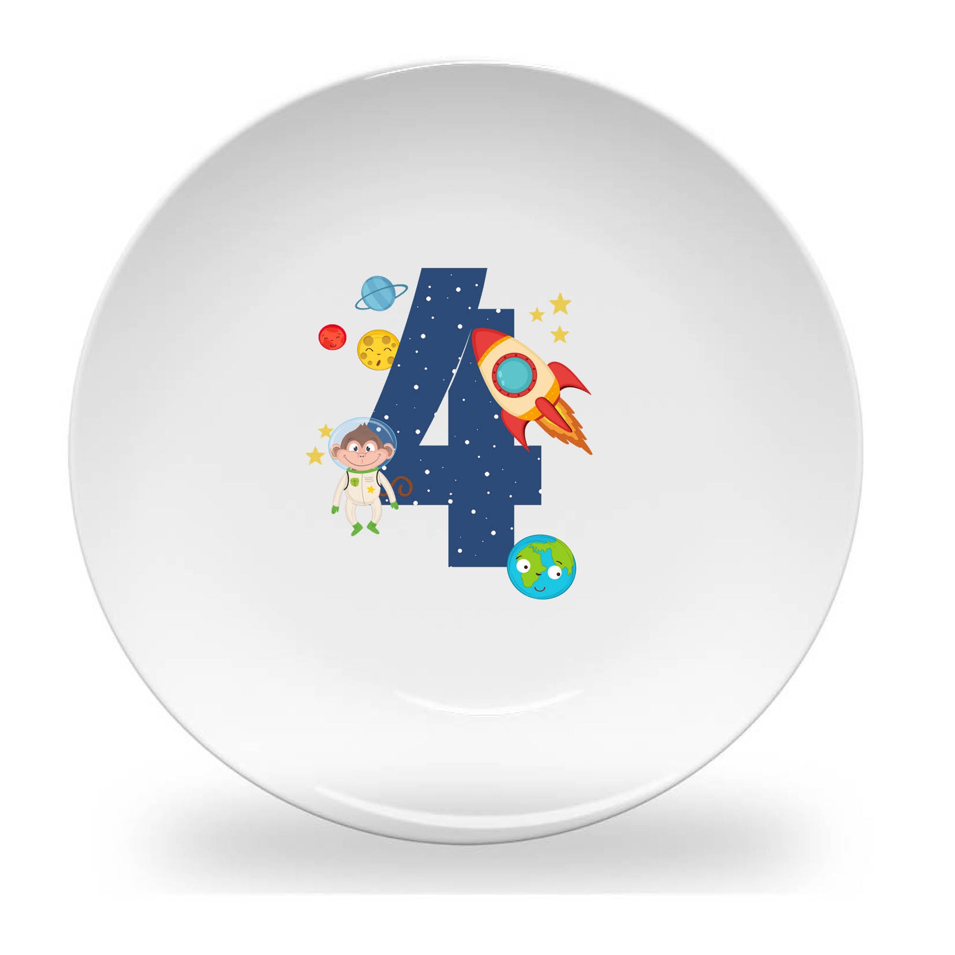 Personalized kids plate – personalised birthday numbers design | myartworkplate.com – back view