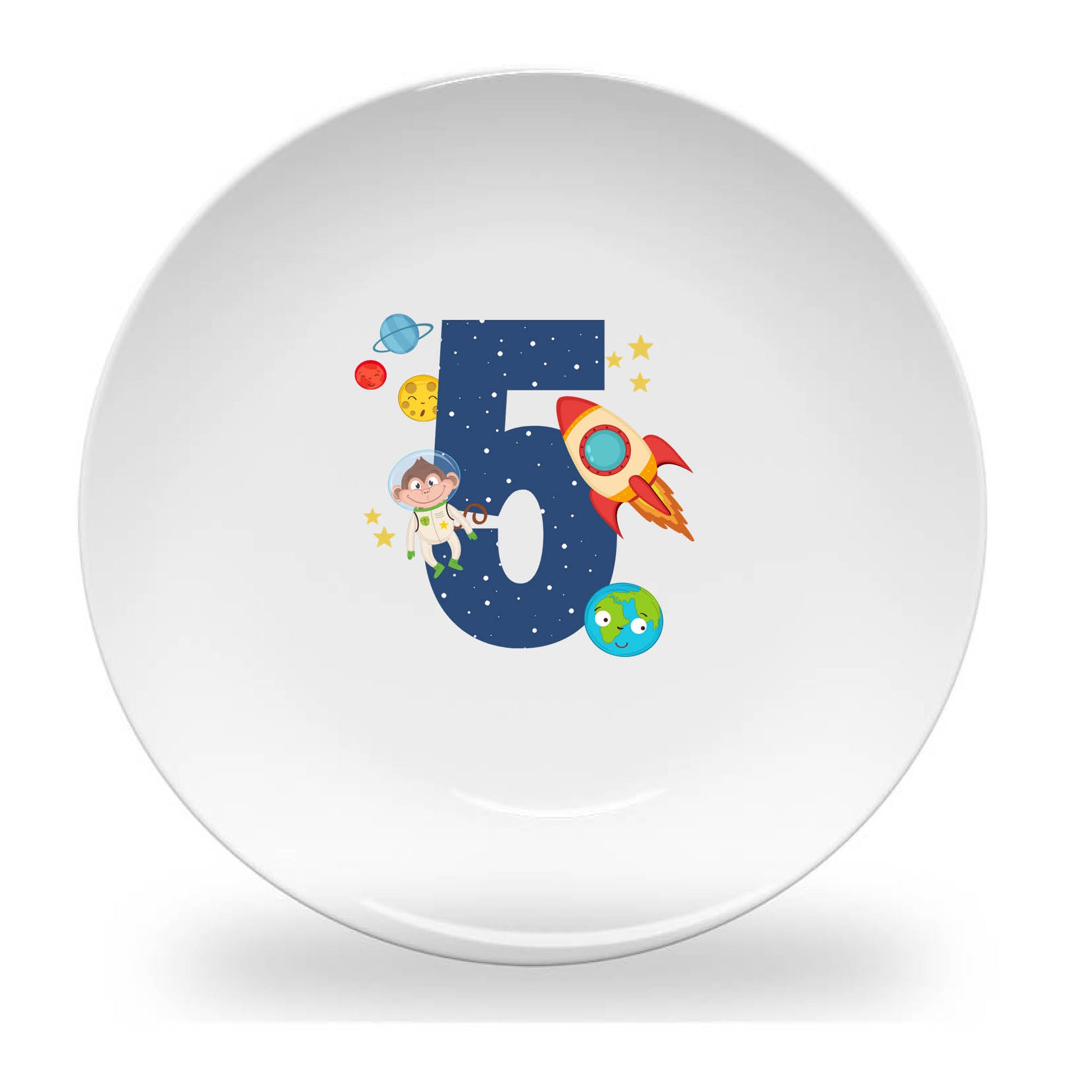 Personalized kids plate – personalised birthday numbers design | myartworkplate.com – full set
