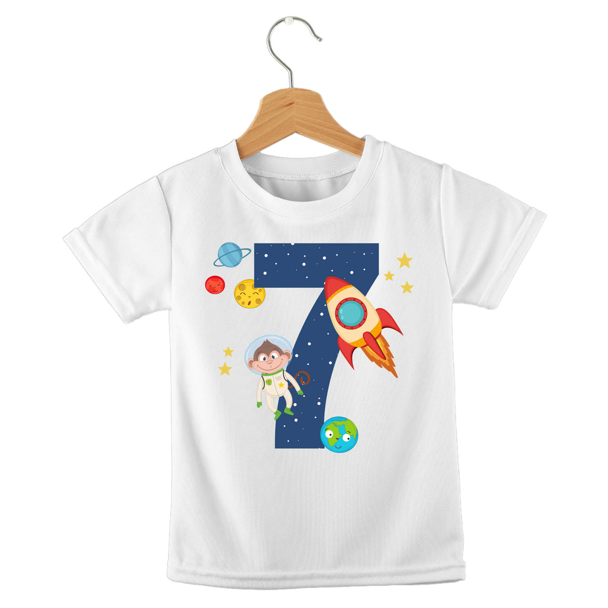 Personalized kids birthday t-shirt – space birthday personalised design | myartworkplate.com – back view