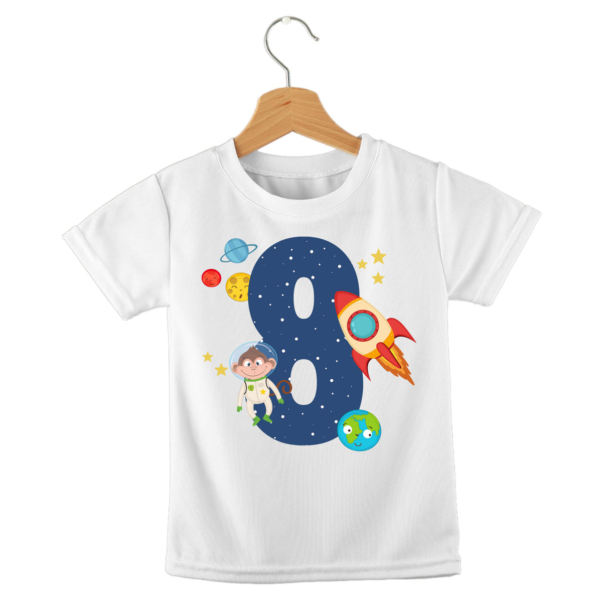 Personalized kids birthday t-shirt – space birthday personalised design | myartworkplate.com – full set