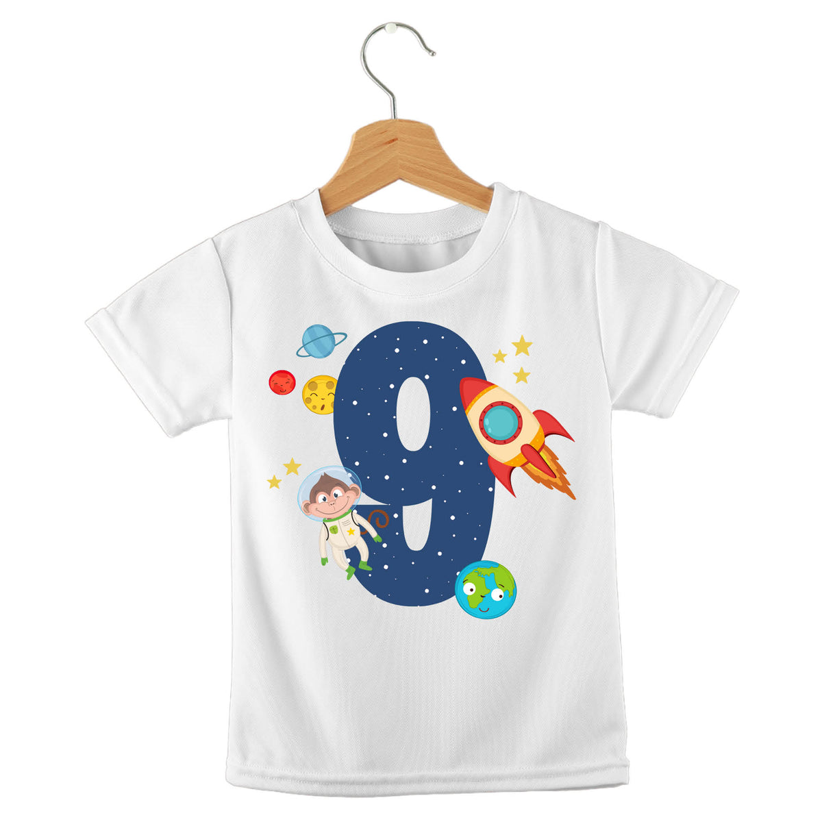 Personalized kids birthday t-shirt – space birthday personalised design | myartworkplate.com – name example