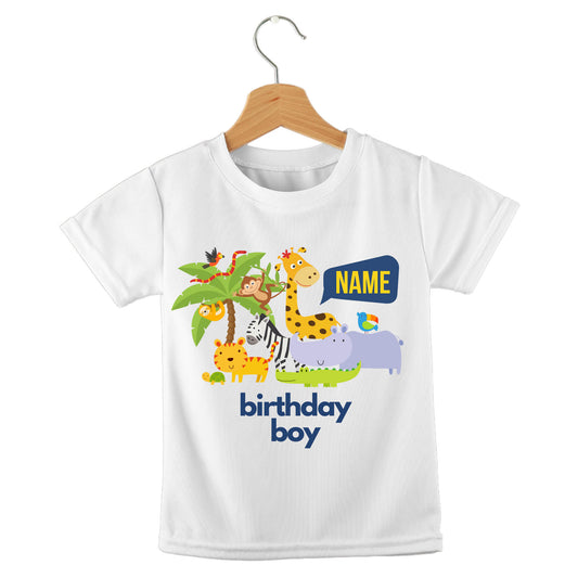 Personalized kids birthday t-shirt – jungle birthday design | myartworkplate.com