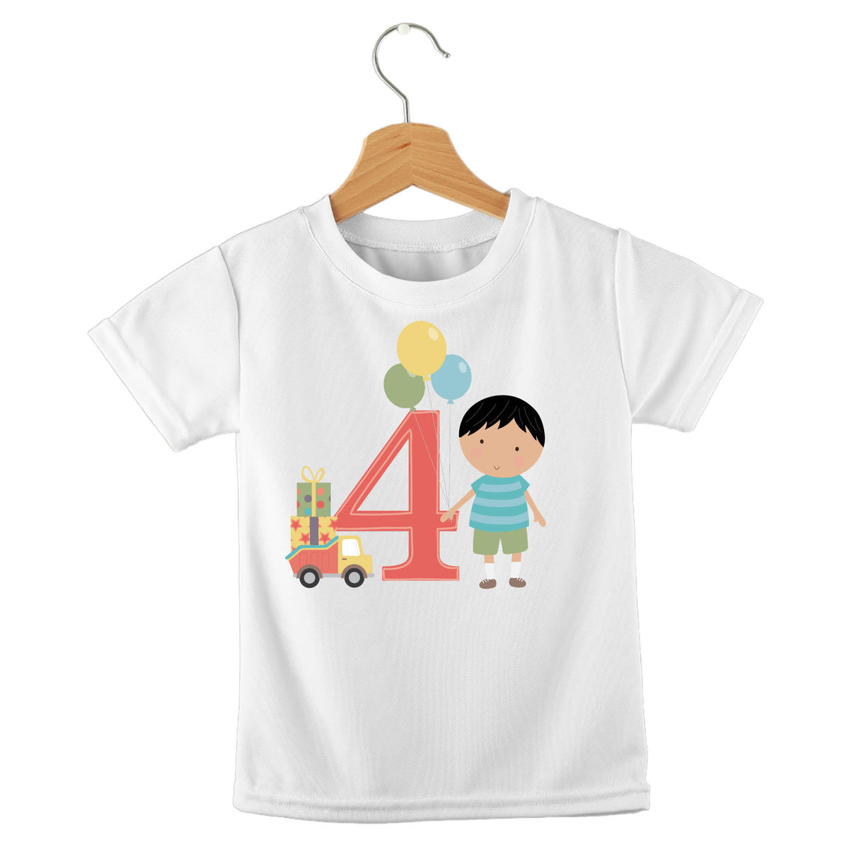 Personalized kids birthday t-shirt – birthday boy numbers design | myartworkplate.com – lifestyle shot