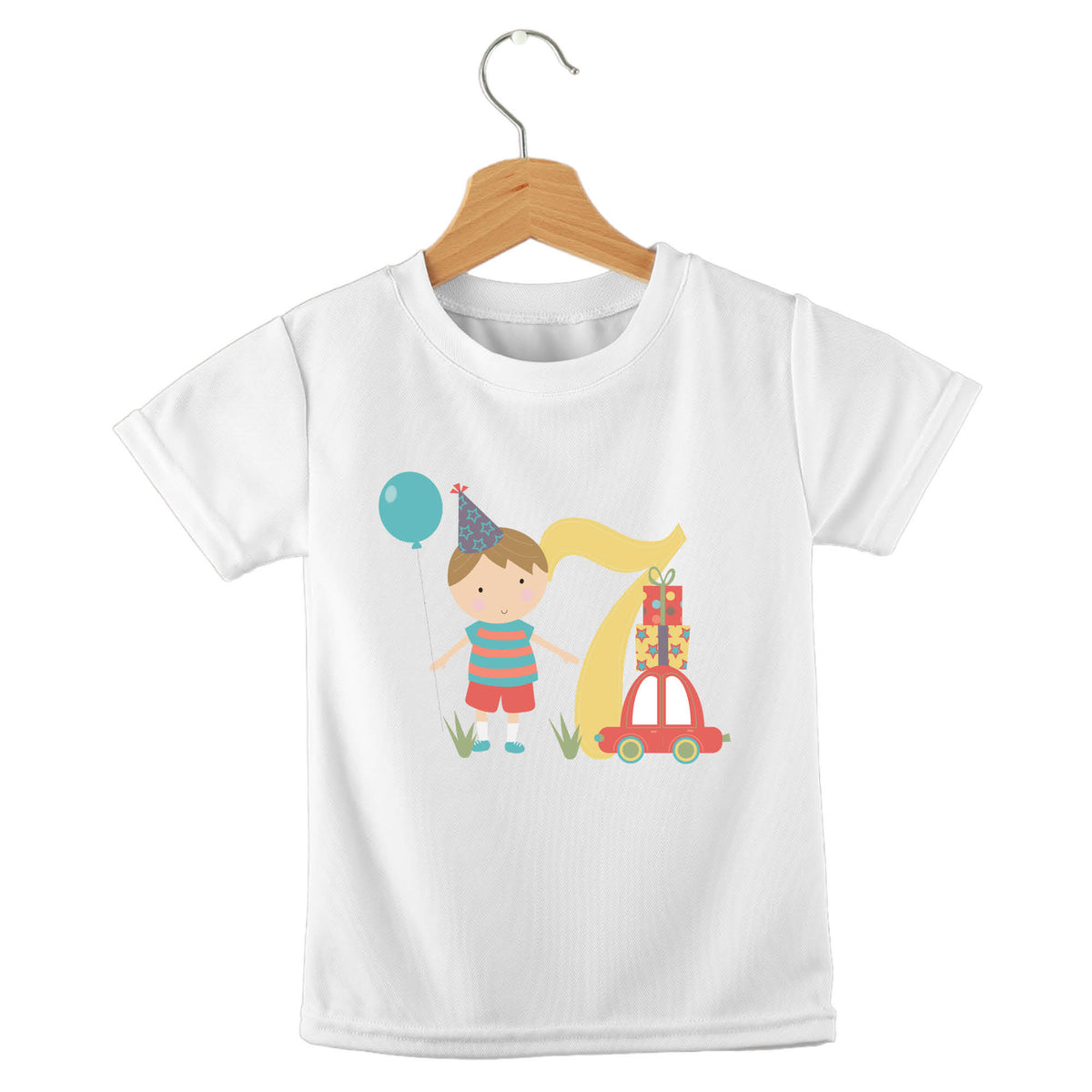 Personalized kids birthday t-shirt – birthday boy numbers design | myartworkplate.com – back view