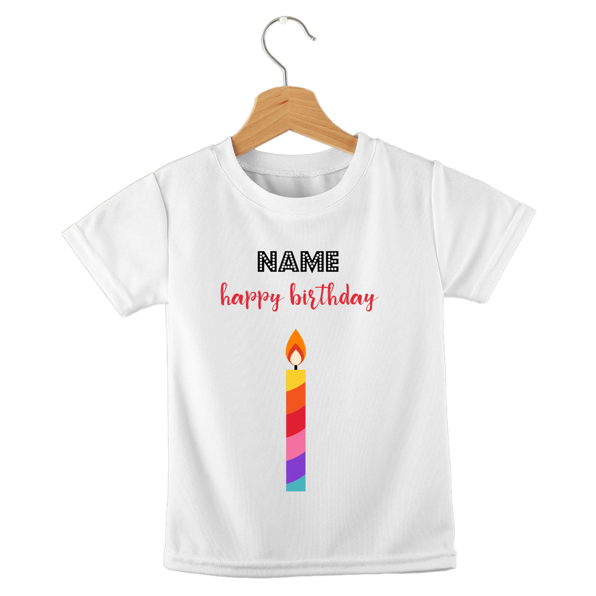 Personalized kids birthday t-shirt – birthday candles design | myartworkplate.com