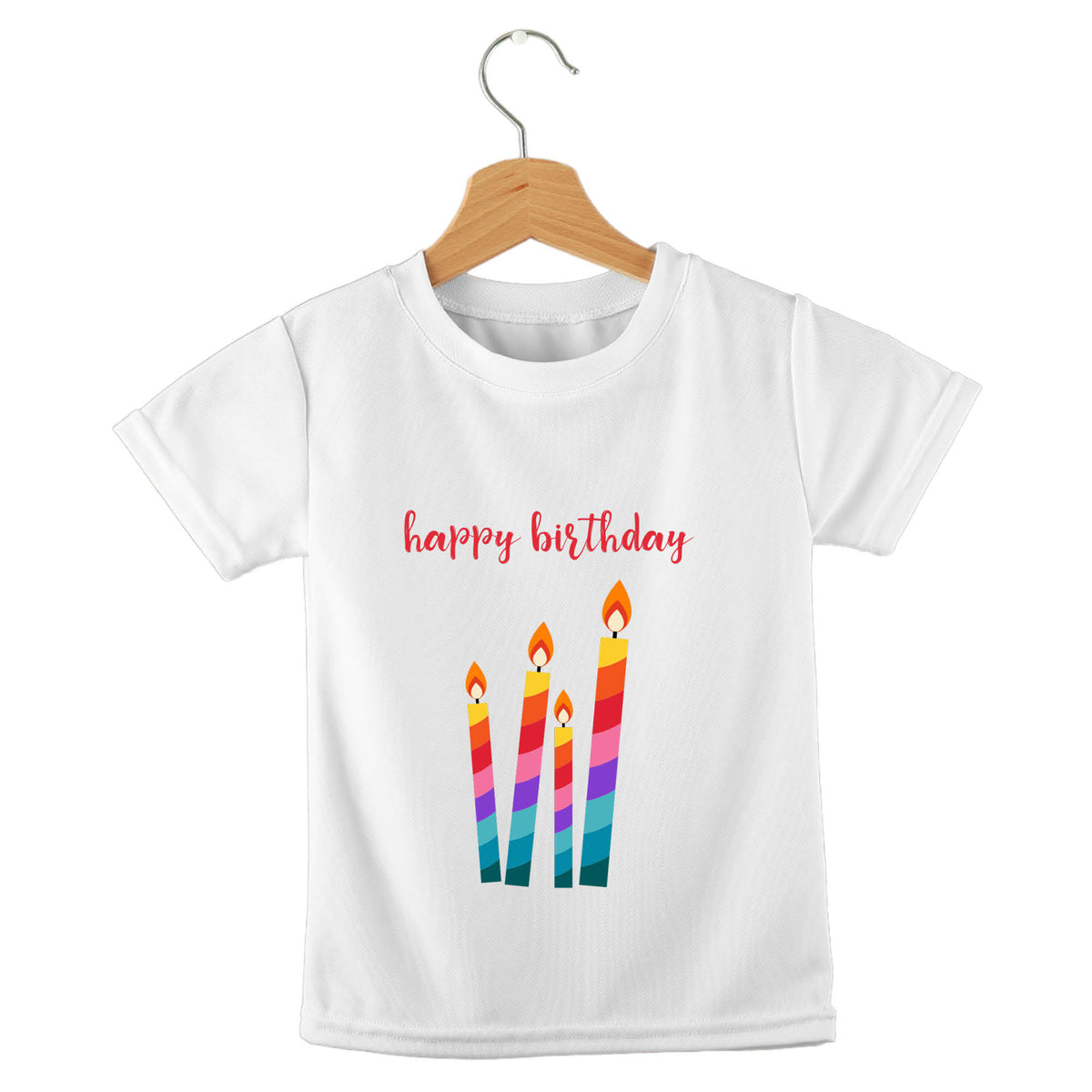 Personalized kids birthday t-shirt – birthday candles design | myartworkplate.com – lifestyle shot