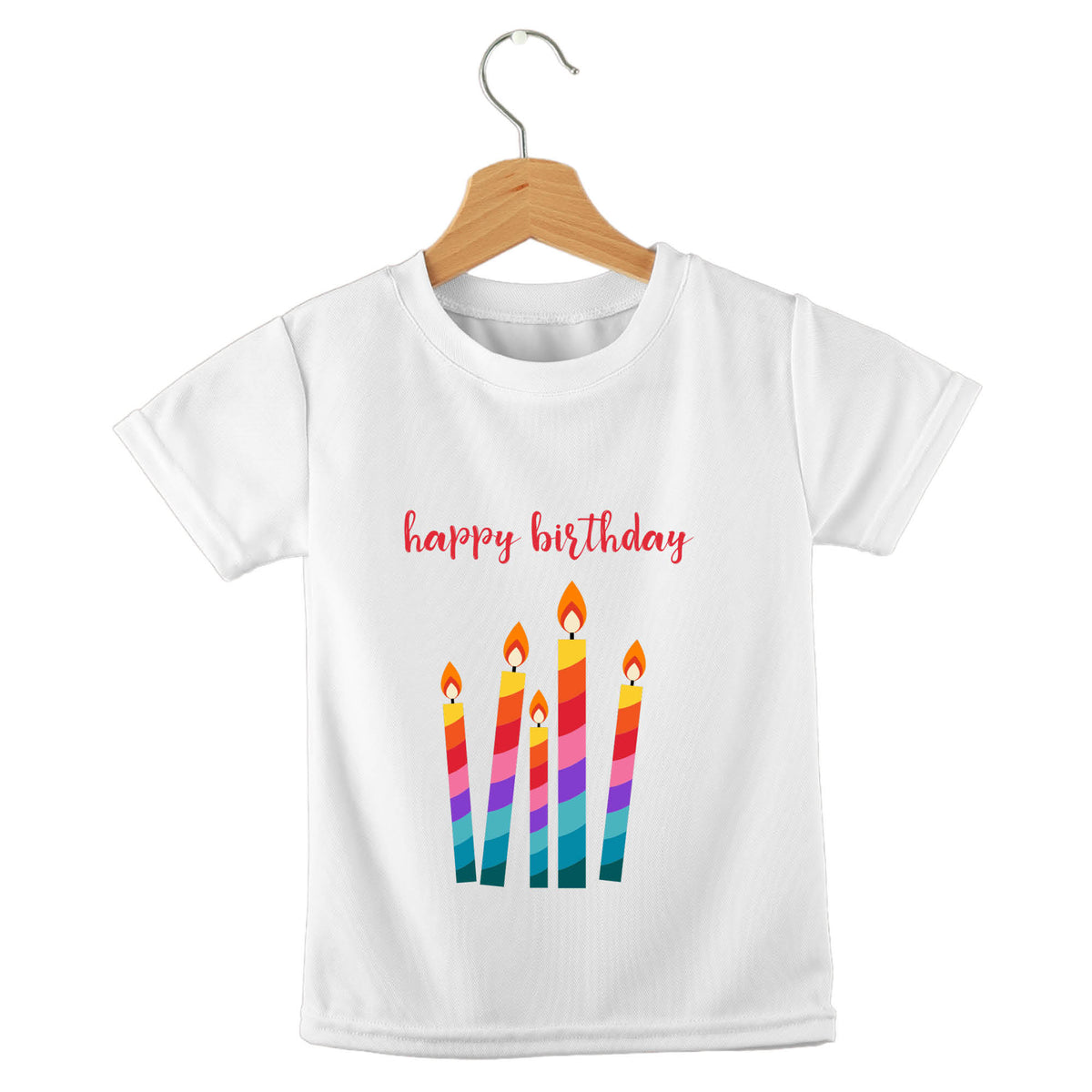 Personalized kids birthday t-shirt – birthday candles design | myartworkplate.com – size guide