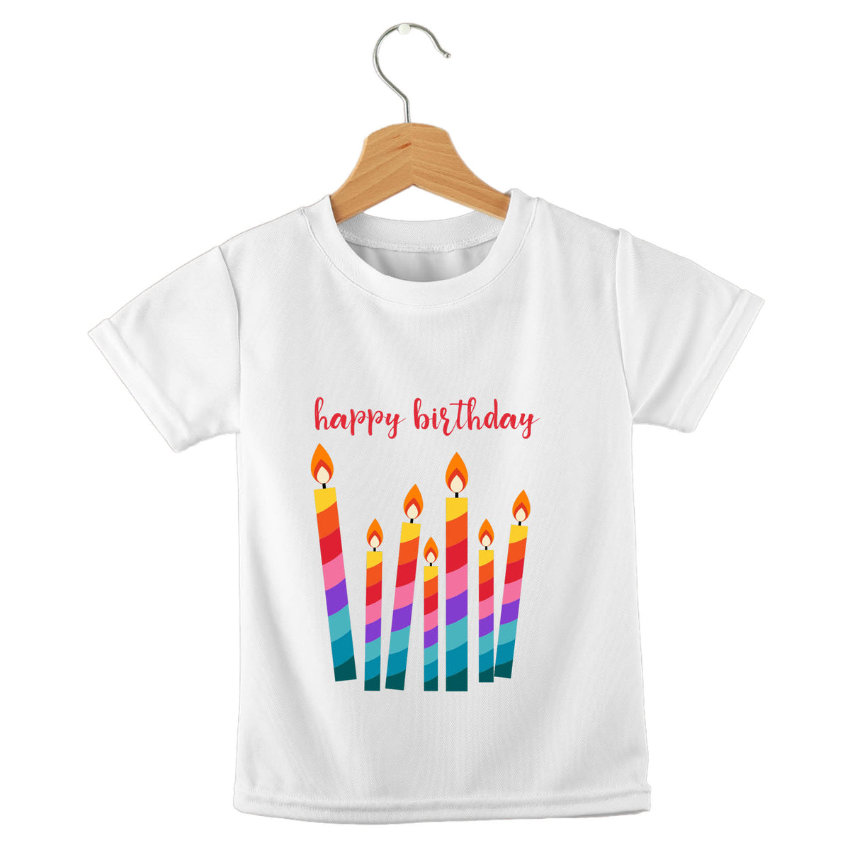 Personalized kids birthday t-shirt – birthday candles design | myartworkplate.com – back view