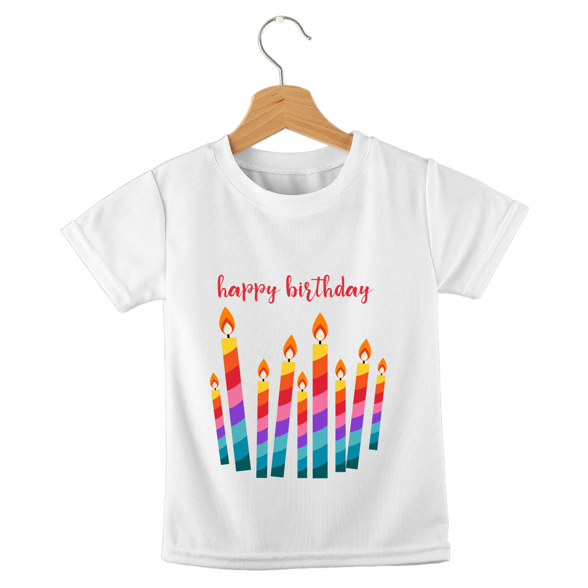Personalized kids birthday t-shirt – birthday candles design | myartworkplate.com – name example