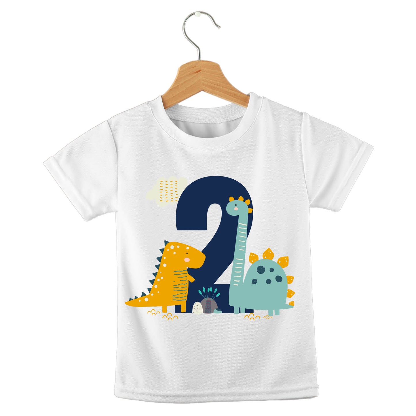 Personalized kids birthday t-shirt – dinosaur birthday boy design | myartworkplate.com – detail close-up