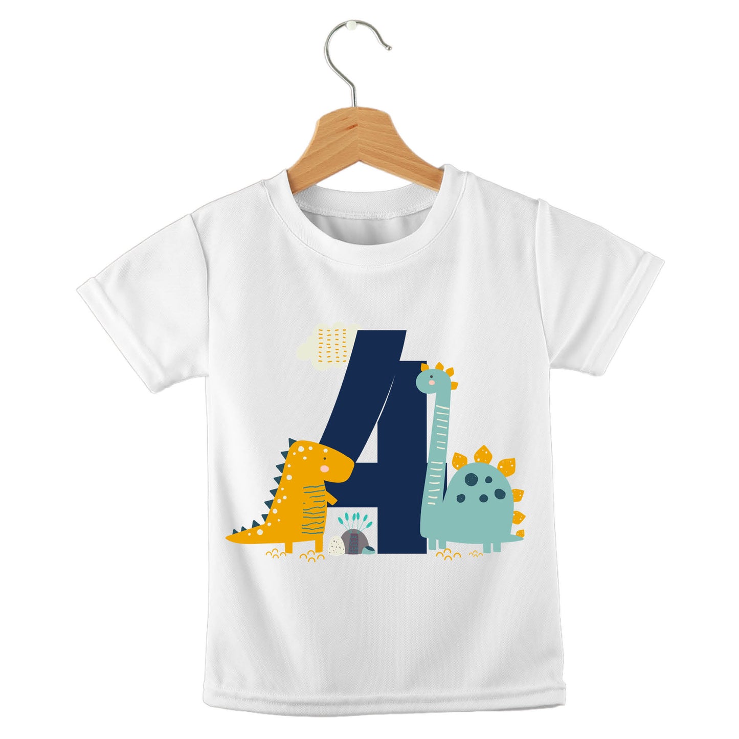 Personalized kids birthday t-shirt – dinosaur birthday boy design | myartworkplate.com – lifestyle shot