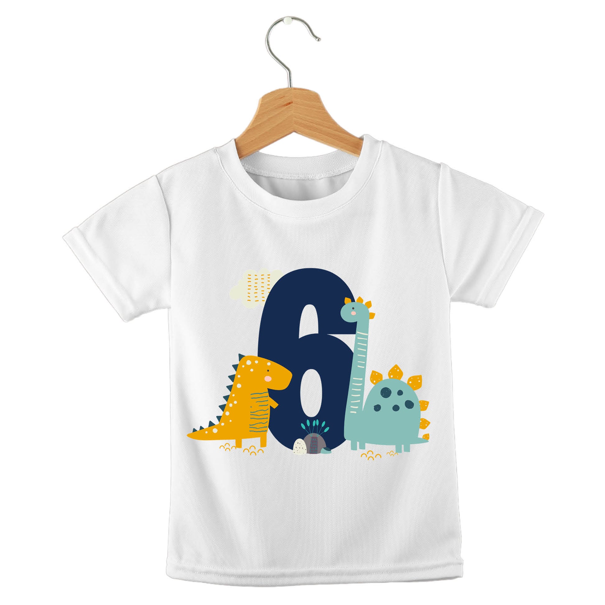 Personalized kids birthday t-shirt – dinosaur birthday boy design | myartworkplate.com – colour options