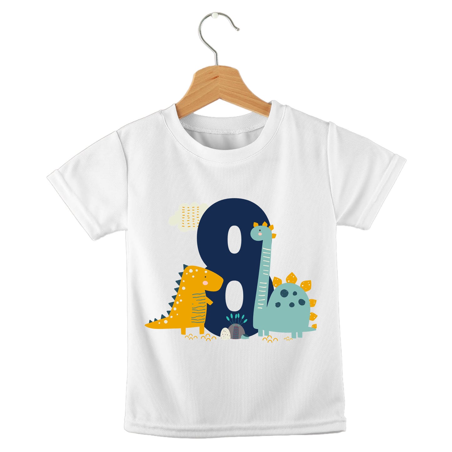 Personalized kids birthday t-shirt – dinosaur birthday boy design | myartworkplate.com – full set