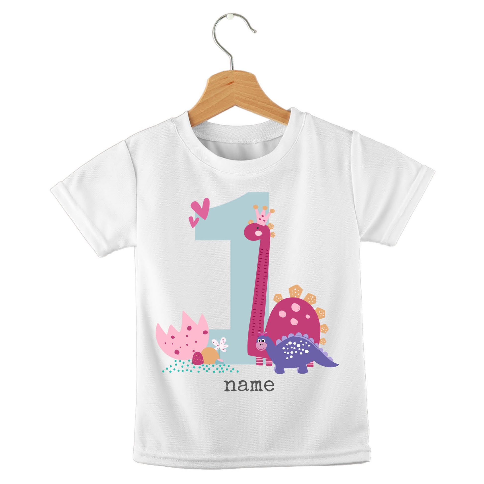 Personalized kids birthday t-shirt – dinosaur birthday girl design | myartworkplate.com