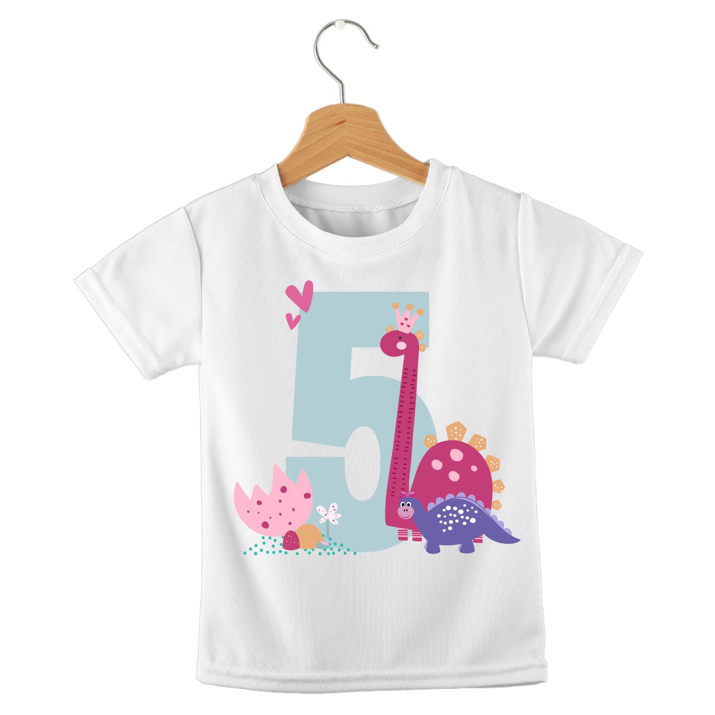Personalized kids birthday t-shirt – dinosaur birthday girl design | myartworkplate.com – size guide