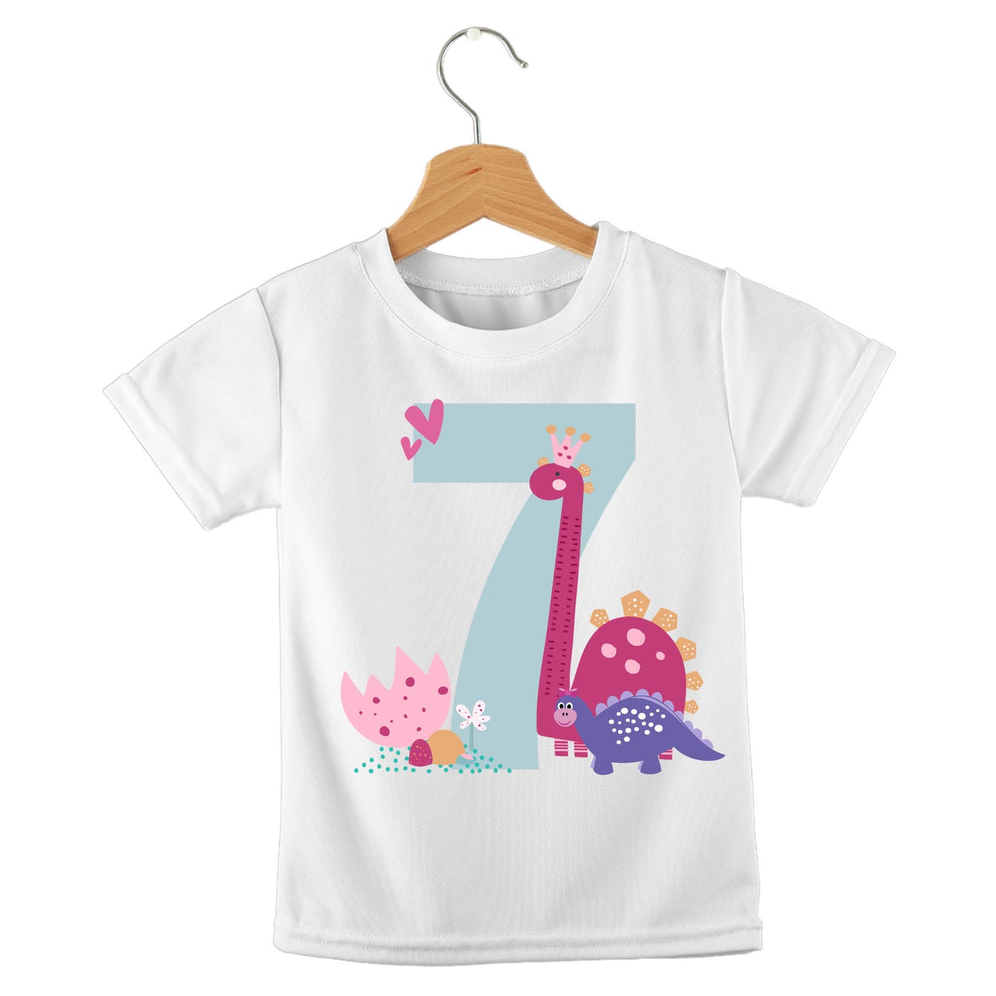 Personalized kids birthday t-shirt – dinosaur birthday girl design | myartworkplate.com – back view