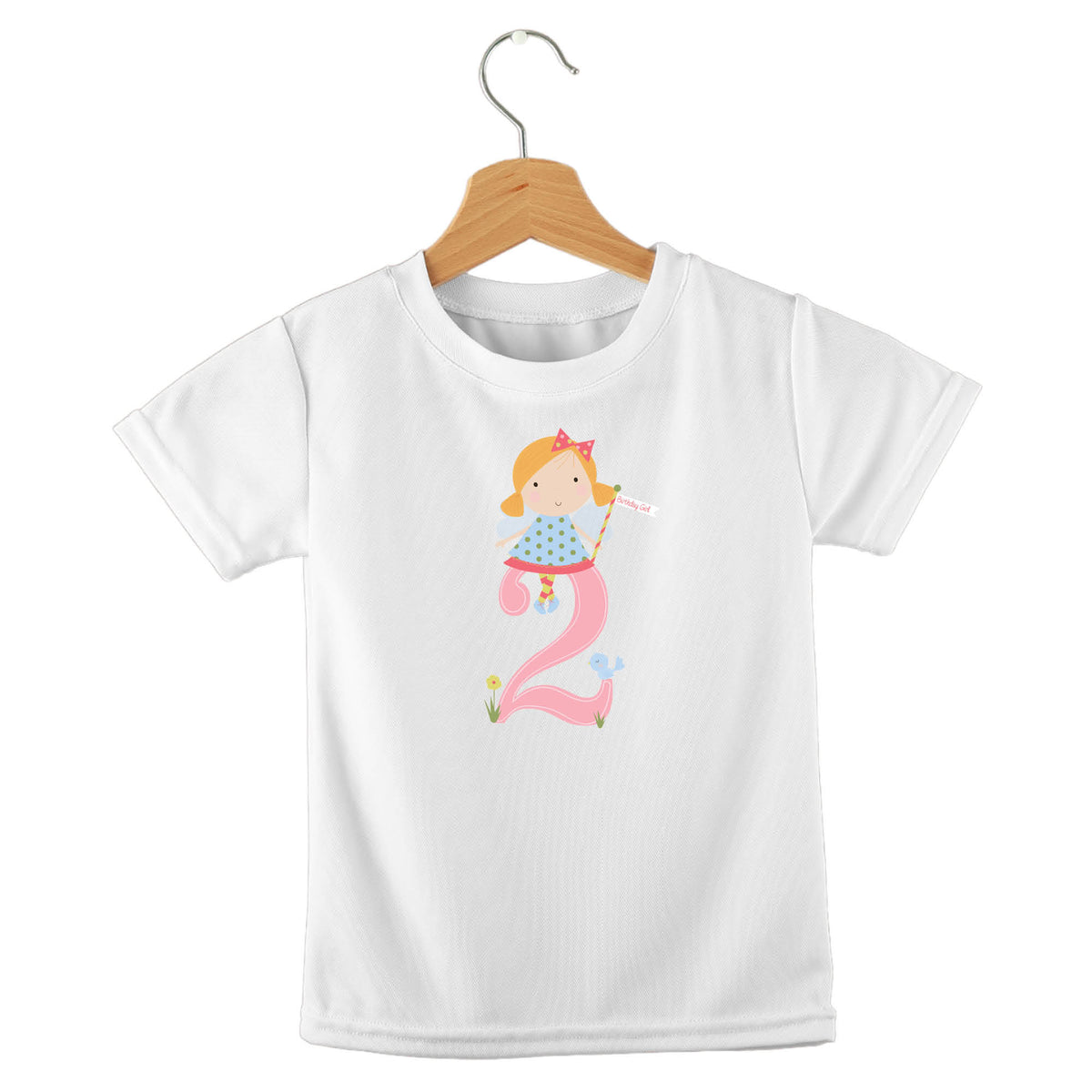 Personalized kids birthday t-shirt – birthday girl numbers design | myartworkplate.com – detail close-up