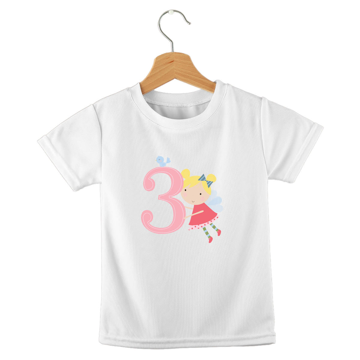 Personalized kids birthday t-shirt – birthday girl numbers design | myartworkplate.com – side angle