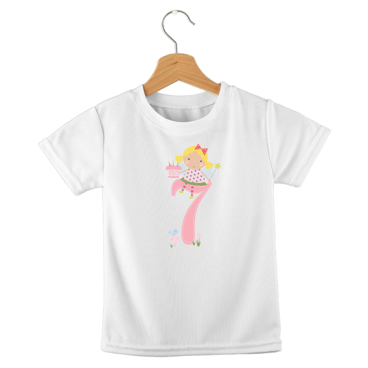 Personalized kids birthday t-shirt – birthday girl numbers design | myartworkplate.com – back view