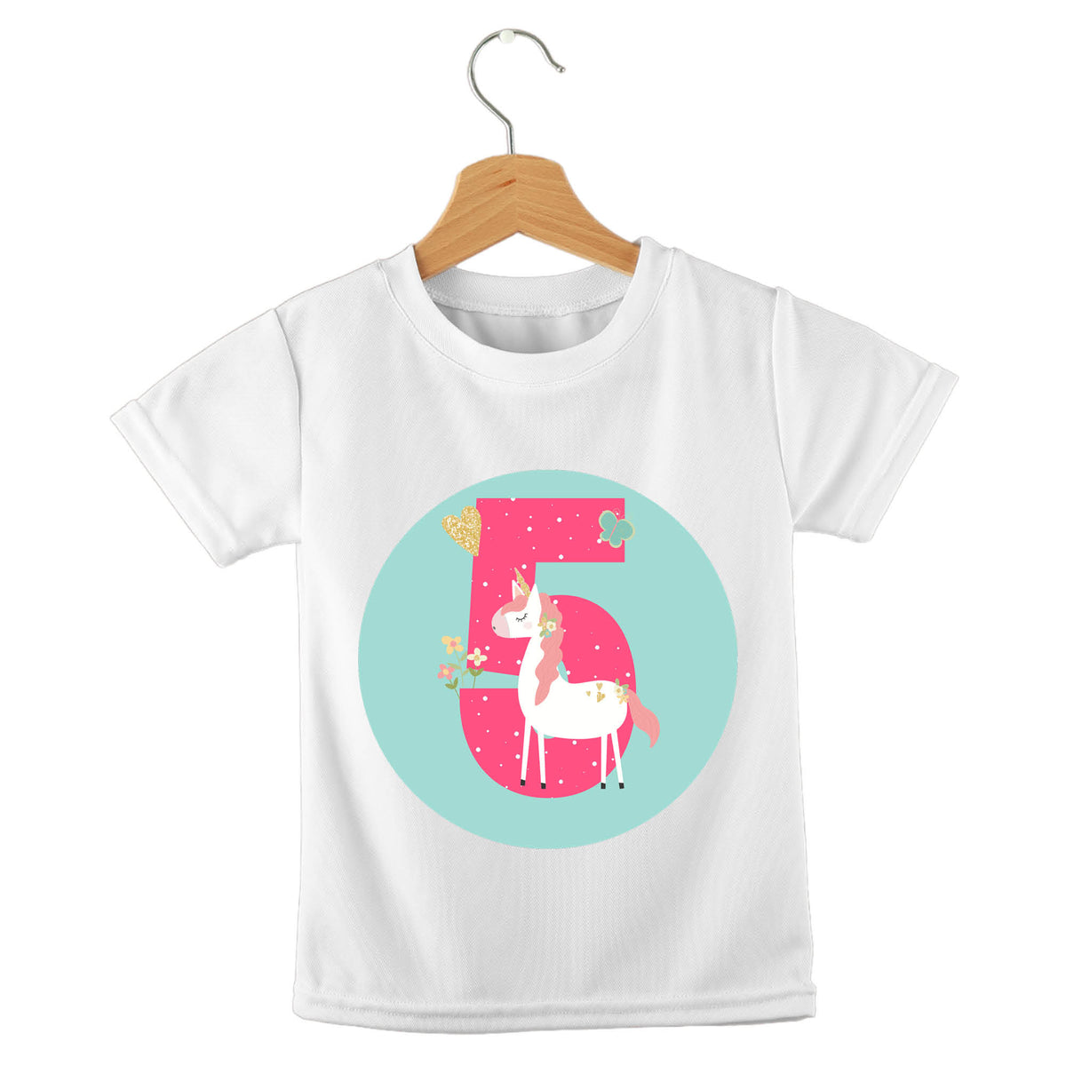 Personalized kids birthday t-shirt – birthday girl unicorn aqua design | myartworkplate.com – size guide