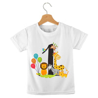 short sleeve t-shirt jungle birthday animal numbers