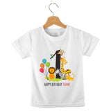 short sleeve t-shirt jungle birthday animal numbers