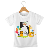 short sleeve t-shirt jungle birthday animal numbers