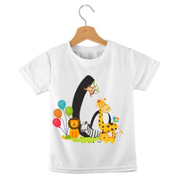 short sleeve t-shirt jungle birthday animal numbers